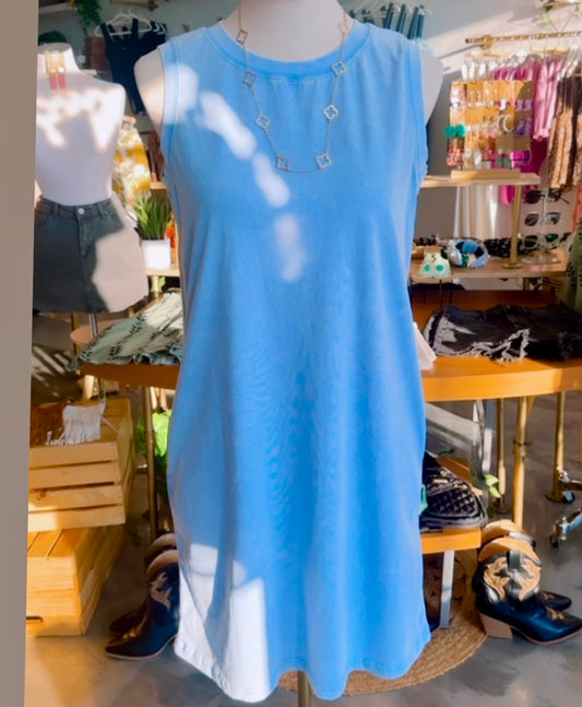 Mineral Wash Tank Dress with Pockets