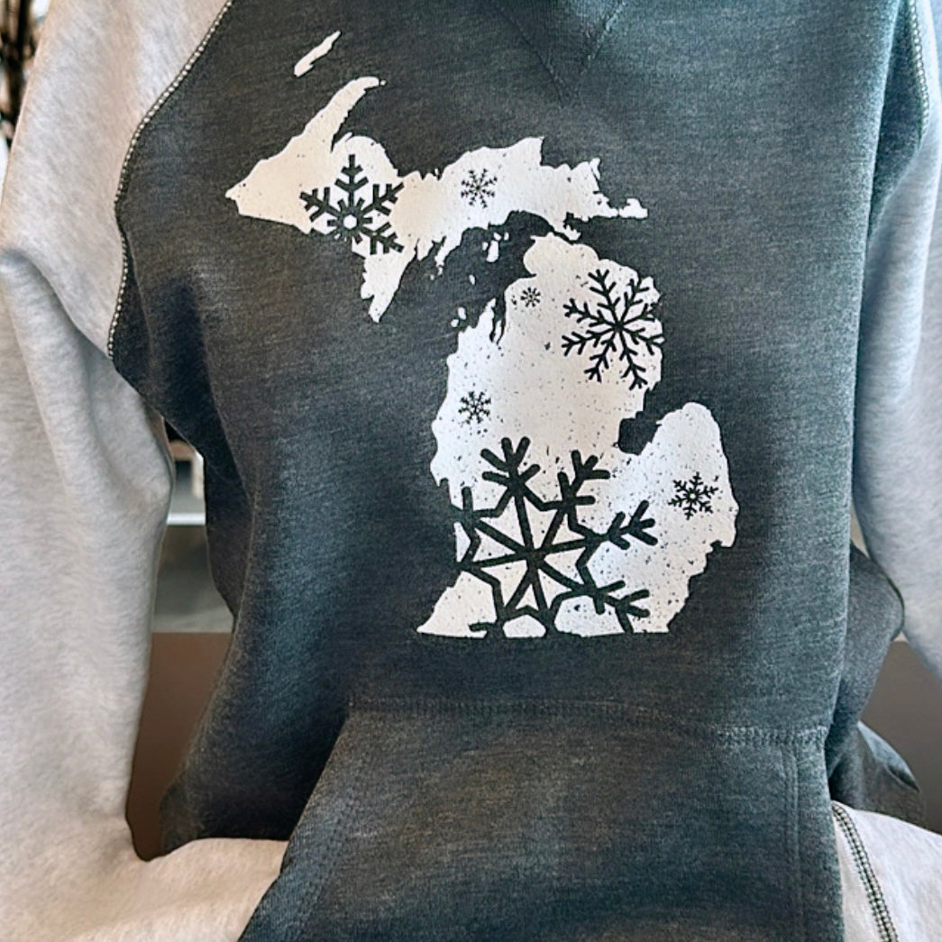 Michigan Snowflake Hoodie - SALE