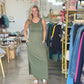 Jessica Curved Hem Maxi Dress (Green)