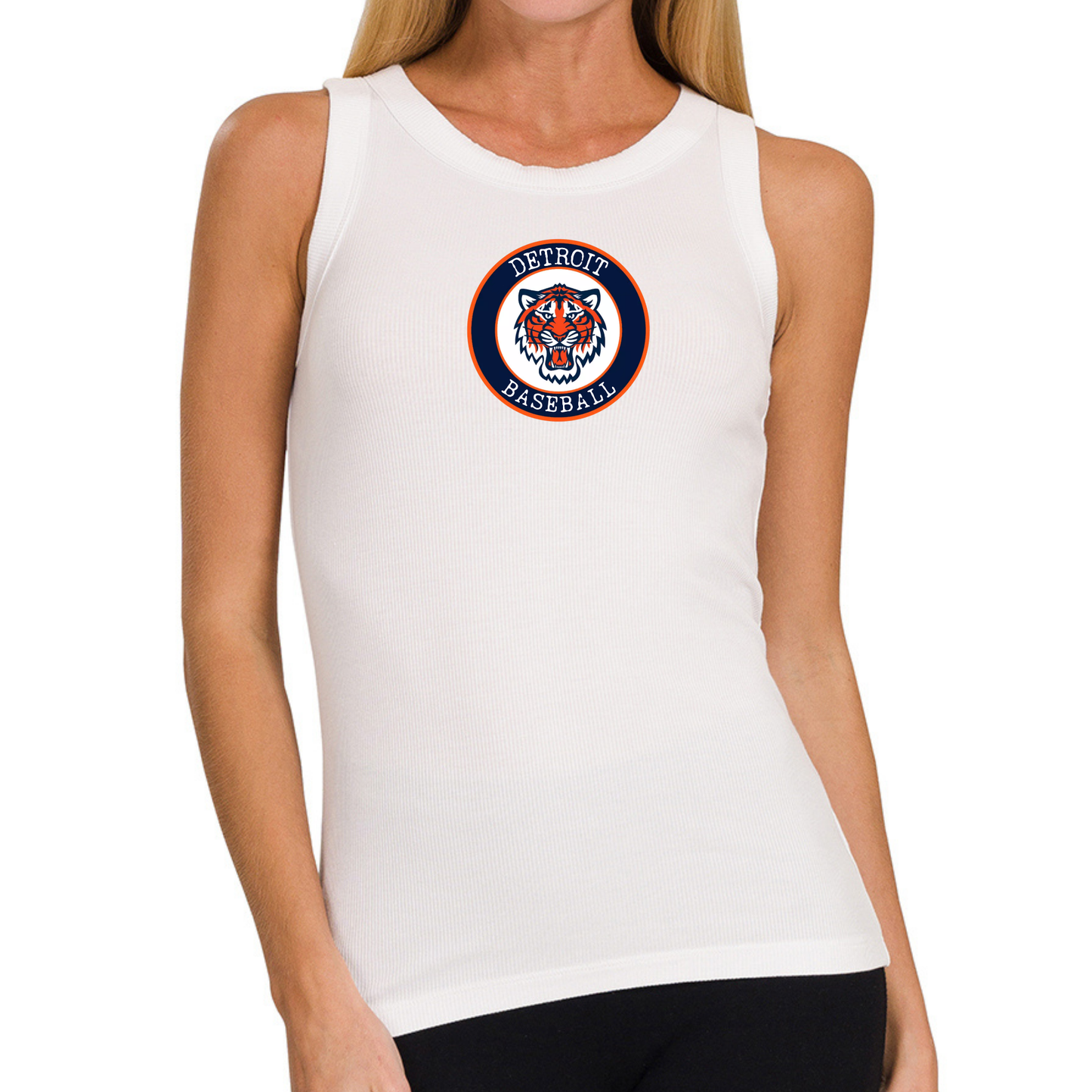 Detroit Baseball Tank Top (White)