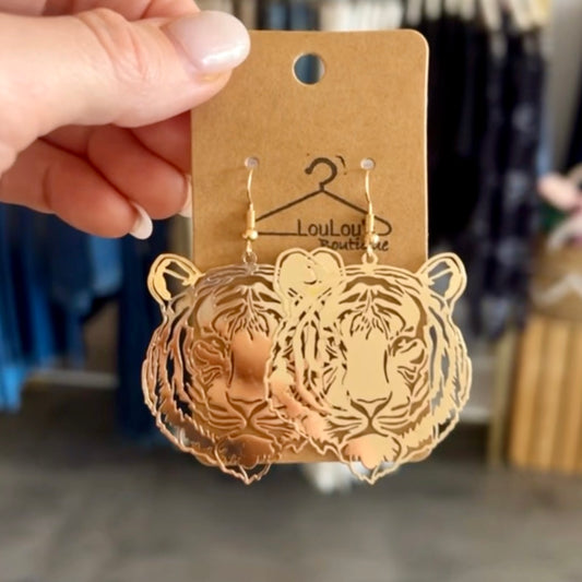 Tiger Earrings (Gold)