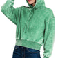 Acid Wash Cropped Hoodie (Forest Green)