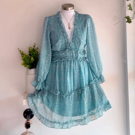 Ruffle Open Back Floral Dress  - FINAL SALE
