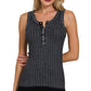 Serena Henley Tank Top (Ash Black)