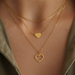 Triple Layered Heart Necklace (Gold Plated)