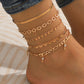 Sweet Heart Layered Anklet