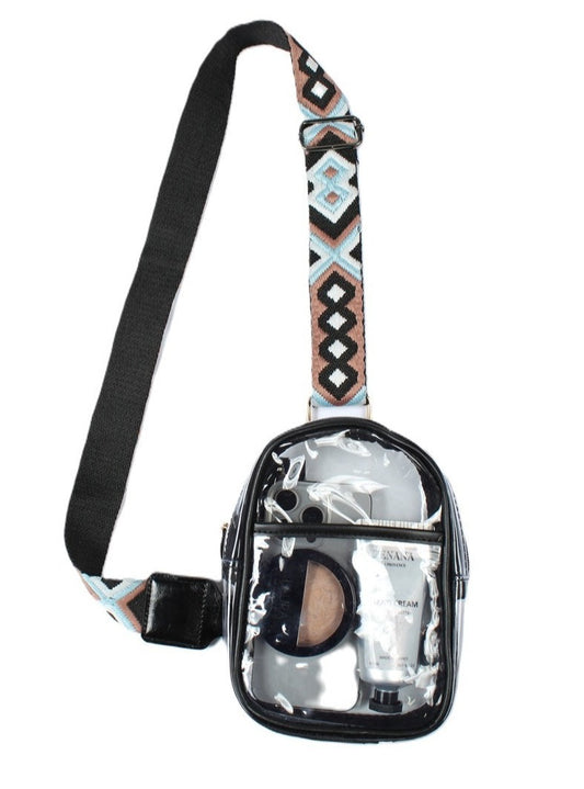 Clear Sling Bag With Guitar Strap (Multiple Colors)