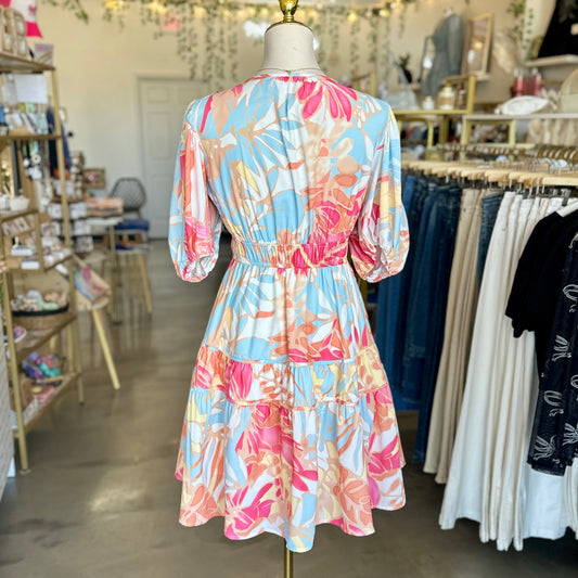 Feeling Floral V Neck Dress