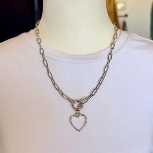 Heart Charm Necklace (Silver)