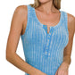 Serena Henley Tank Top (Blue)