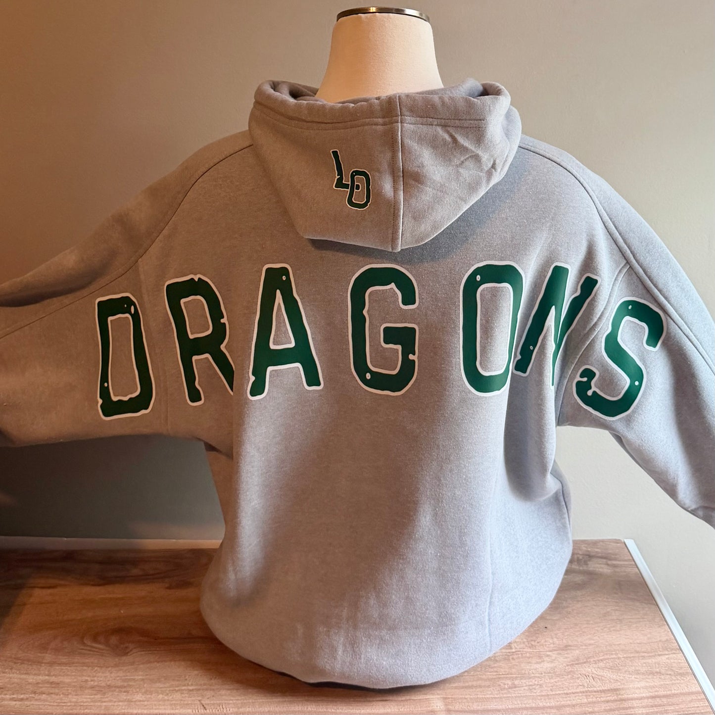 DRAGONS Graphic Back Fleece Hoodie (Grey)