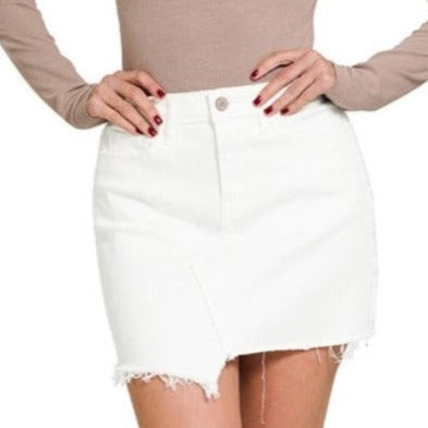 Country Nights White Denim Skirt - SALE