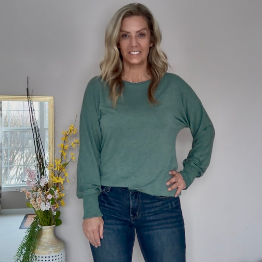 Evie Shirred Cuffs Long Sleeve Shirt