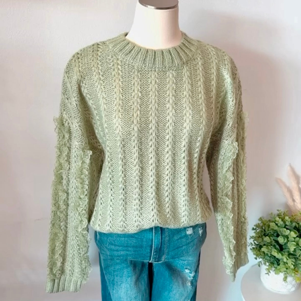 Elise Knit Sweater (Sage)