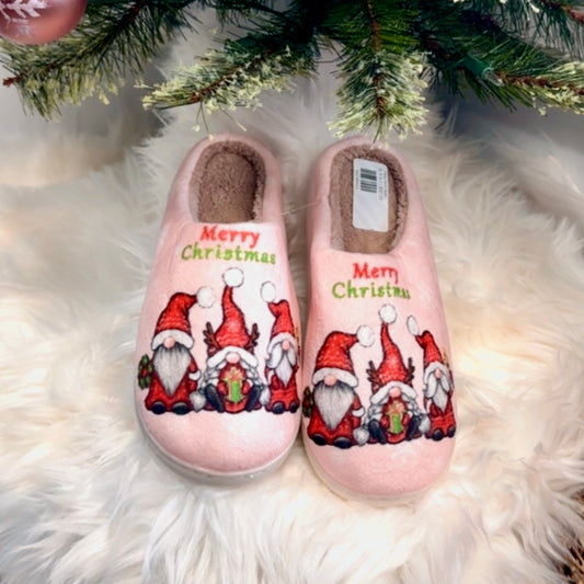 Holiday Gnome Slippers (Pink) - DOORBUSTER