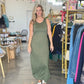 Jessica Curved Hem Maxi Dress (Green)