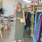 Jessica Curved Hem Maxi Dress (Green)