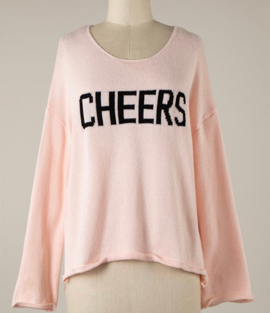 CHEERS Knit Sweater (Blush)