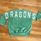 DRAGONS Graphic Back Acid Wash Pullover (GREEN)
