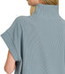 High Neck Half Zip Top (Blue Grey)