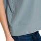 High Neck Half Zip Top (Blue Grey)