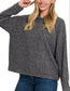 Hooded Hacci Hi-Low Sweater (Black)
