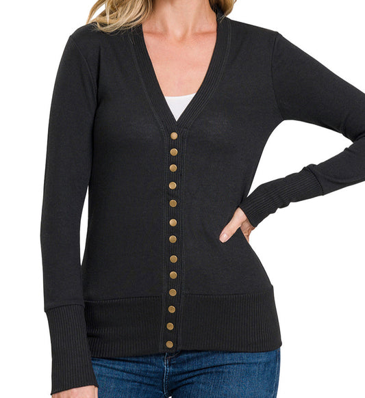 Looking Snappy Cardigan (Black)