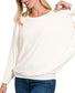 Riley Ribbed Dolman Sweater (Ivory)
