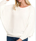 Riley Ribbed Dolman Sweater (Ivory)