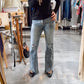 High Rise Stone Wash Flare Jeans