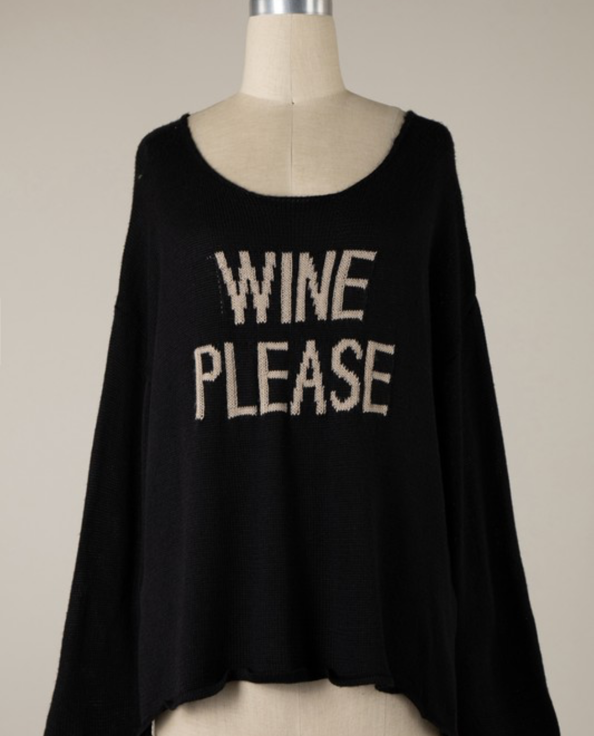 Wine Please Knit Sweater (Black)