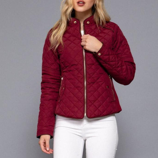 Piper Quilted Ribbed Jacket (Merlot) - SALE