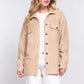 Fleece Shacket With Pockets (Beige)