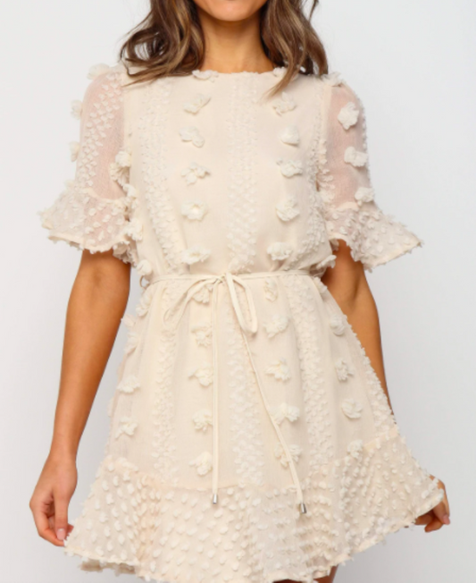Falling For You Dress (Off White) - SALE