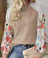 Floral Patchwork Ribbed Blouse