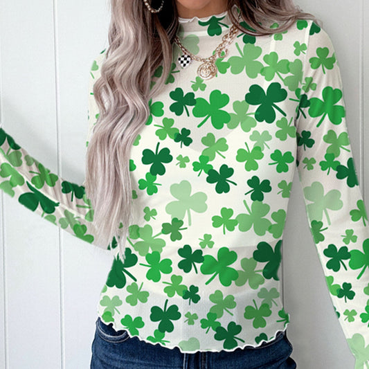Feeling Lucky Shamrock Mesh Top