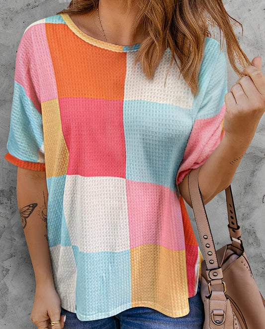 Waffle Knit Color Block Shirt - SALE