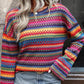 Multicolor Jacquard Long Sleeve Top- SALE