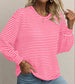 Pink and White Stripe Long Sleeve Top