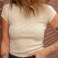 Textured Cap Sleeve Shirt (Cream)