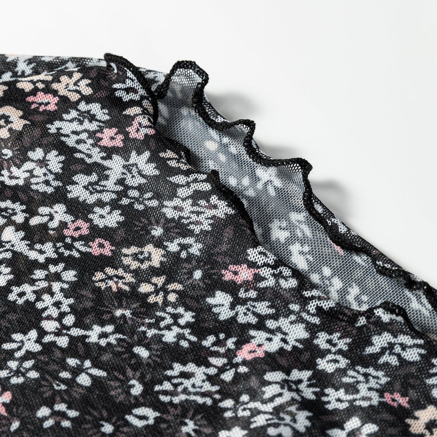 Shelby Dainty Floral Mesh Top