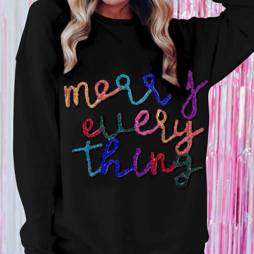 Merry Every Thing Glitter Sweatshirt