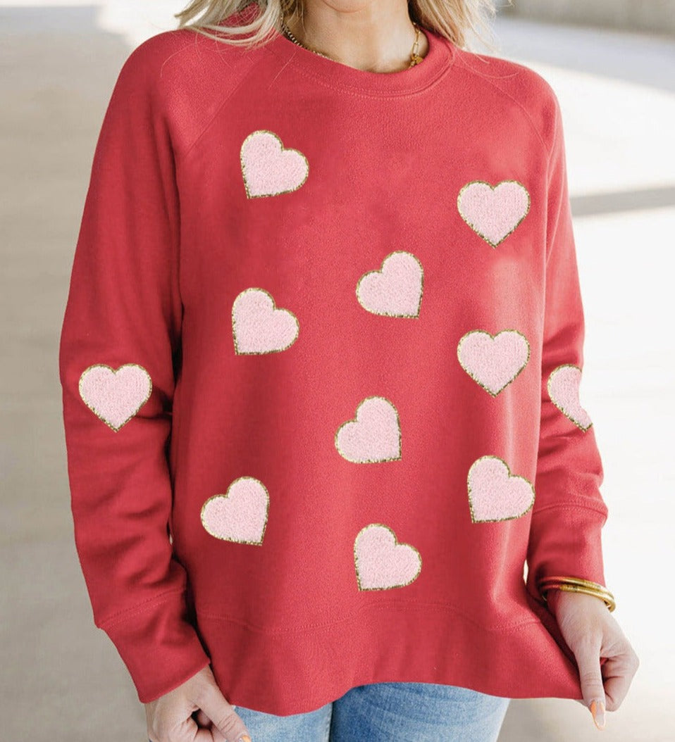 My Heart Chenille Patched Top - SALE
