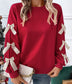 Bethany Bow Sleeve Red Sweatshirt