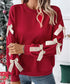 Bethany Bow Sleeve Red Sweatshirt