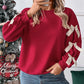 Bethany Bow Sleeve Red Sweatshirt