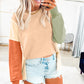 Split Hem Colorblock Top