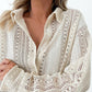 Laced Crochet Collared Tunic (Beige) - SALE