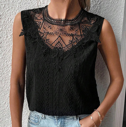 Ava Lace Crochet Sleeveless Top