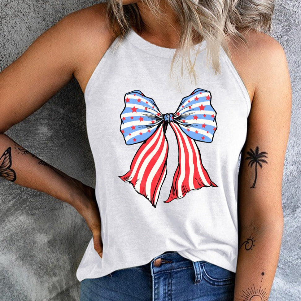 Bow Graphic Tank Top (Flag)  - FINAL SALE